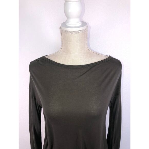 Go Couture Olive Split Back Long Sleeve - M - Picture 2 of 3